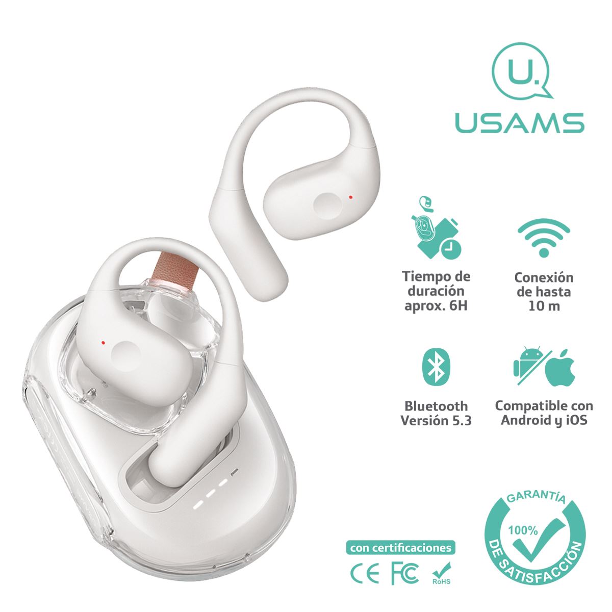 Audífonos auriculares inalámbricos deporte USAMS 5.3 Bl UG26